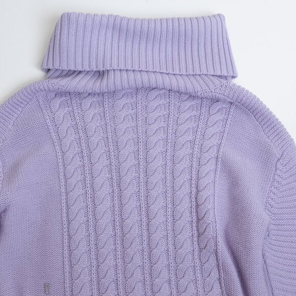 Kit and Ace Merino Cableknit Turtleneck Sweater Liliac Purple - Picture 11 of 13